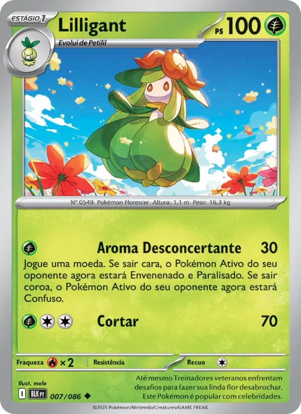 Carta Lilligant, número 007/86 da coleção Raio Preto