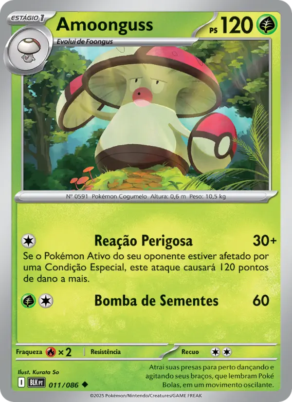 Carta Amoonguss, número 011/86 da coleção Raio Preto
