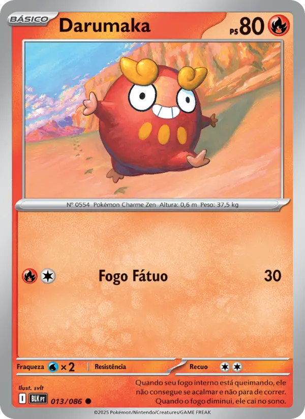 Carta Darumaka, número 013/86 da coleção Raio Preto