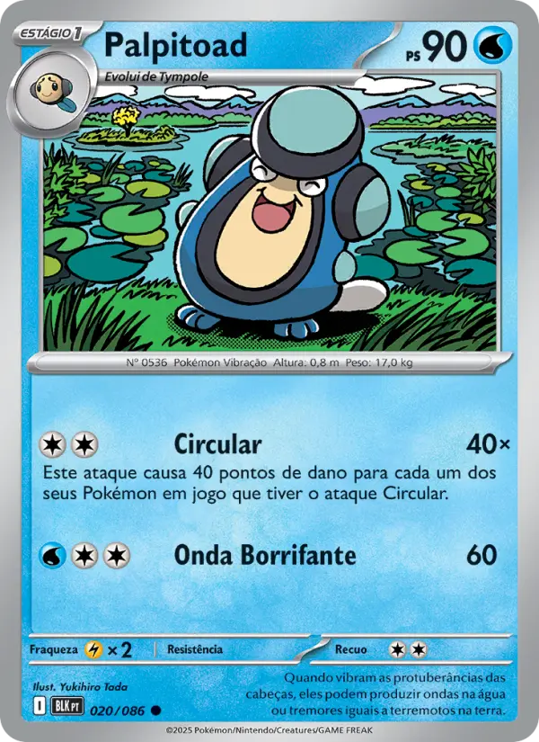 Carta Palpitoad, número 020/86 da coleção Raio Preto