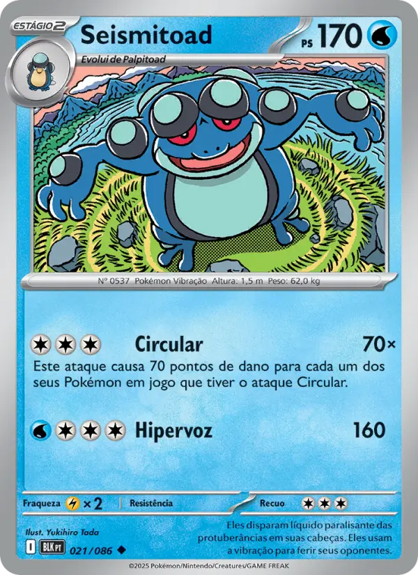 Carta Seismitoad, número 021/86 da coleção Raio Preto