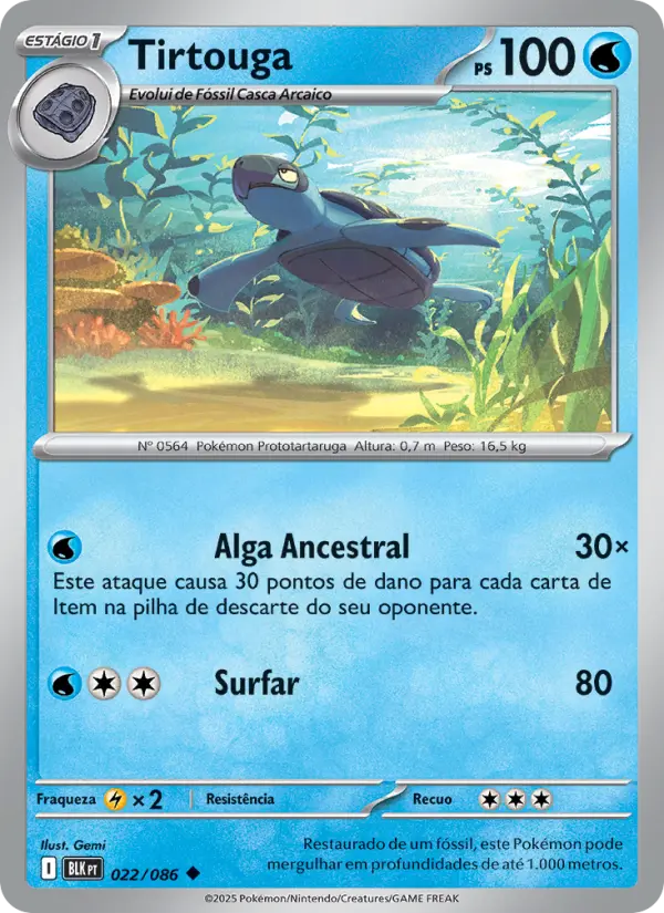 Carta Tirtouga, número 022/86 da coleção Raio Preto