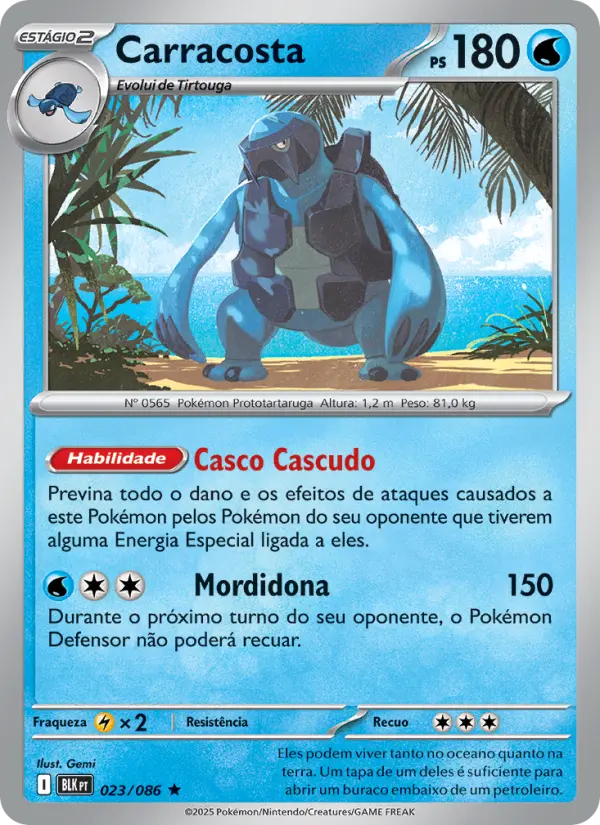Carta Carracosta, número 023/86 da coleção Raio Preto
