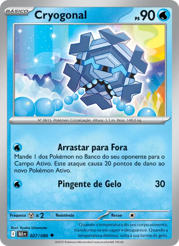 Carta Cryogonal, número 027/86 da coleção Raio Preto