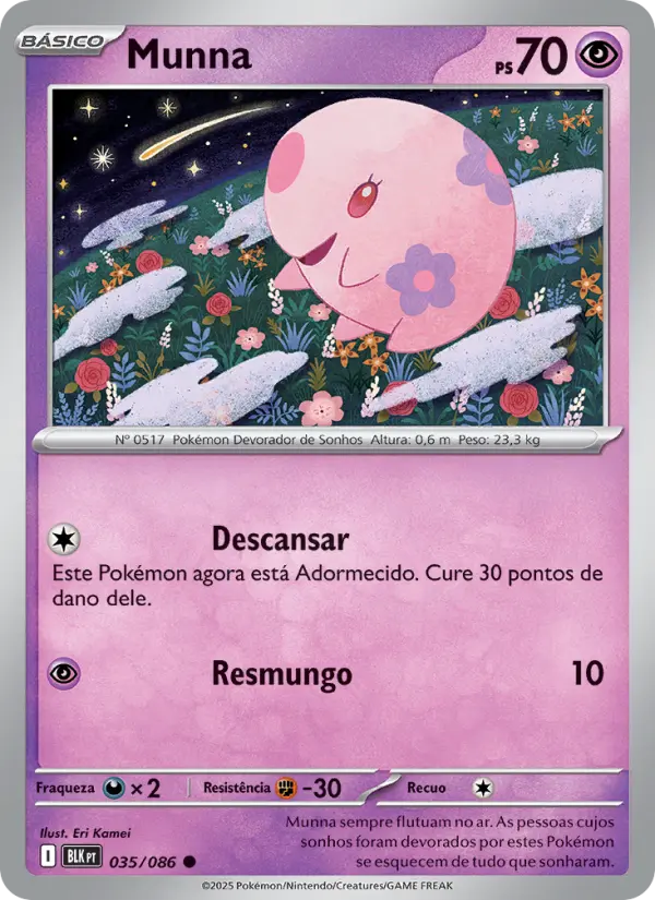 Carta Munna, número 035/86 da coleção Raio Preto