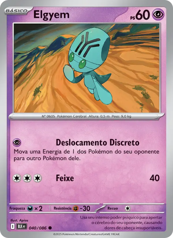 Carta Elgyem, número 040/86 da coleção Raio Preto