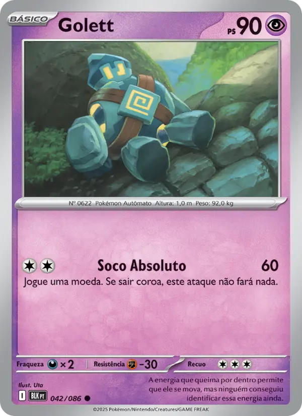 Carta Golett, número 042/86 da coleção Raio Preto