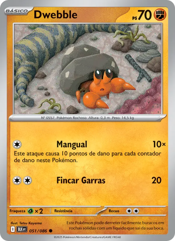 Carta Dwebble, número 051/86 da coleção Raio Preto