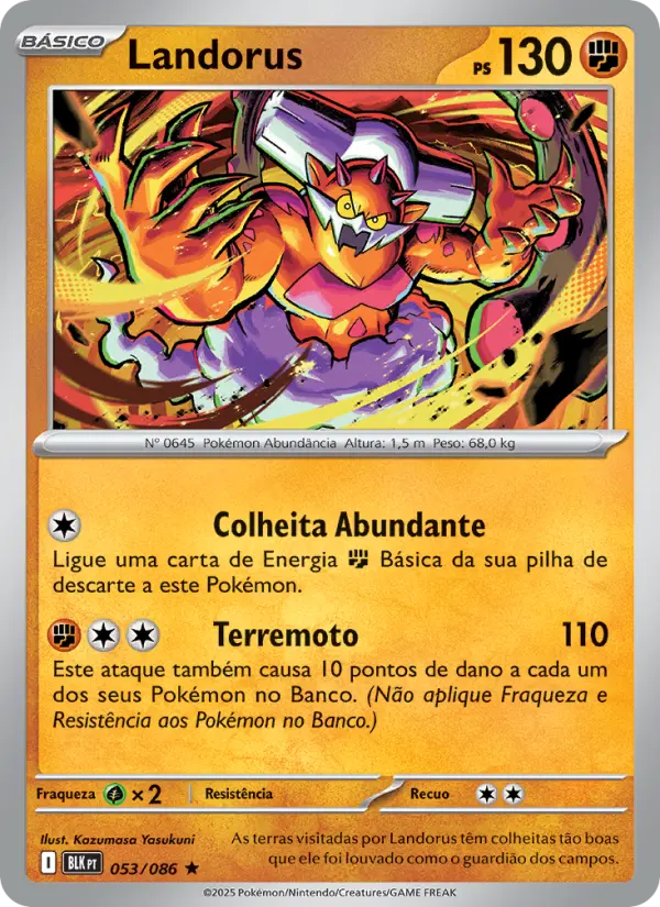 Carta Landorus, número 053/86 da coleção Raio Preto