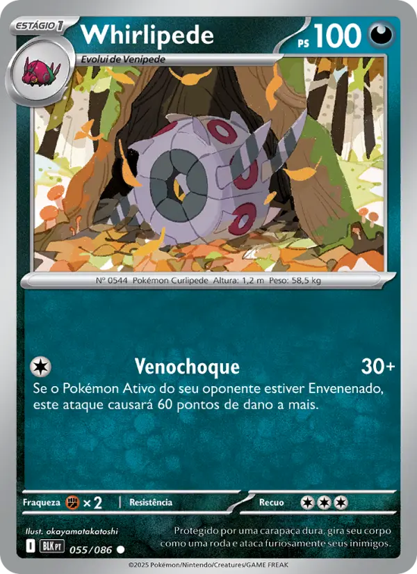 Carta Whirlipede, número 055/86 da coleção Raio Preto