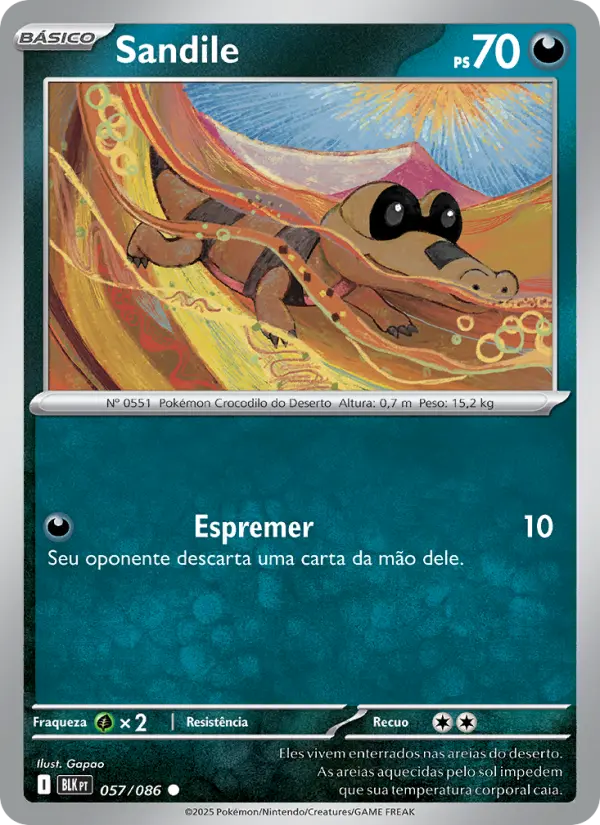 Carta Sandile, número 057/86 da coleção Raio Preto