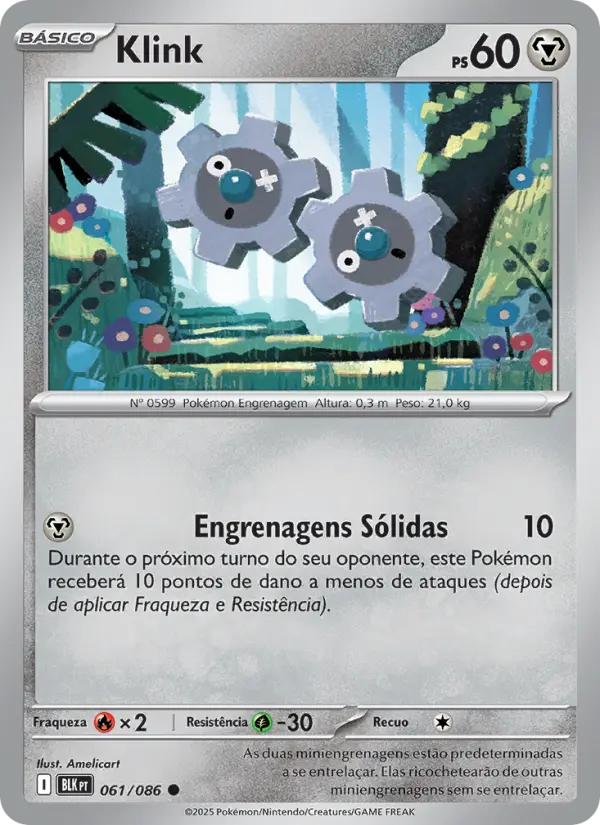 Carta Klink, número 061/86 da coleção Raio Preto