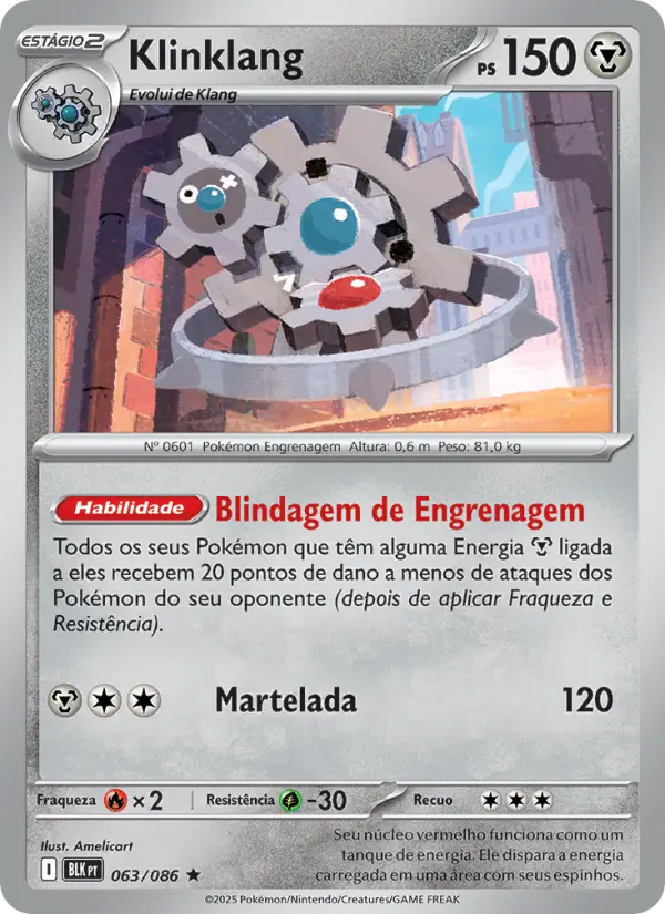 Carta Klinklang, número 063/86 da coleção Raio Preto