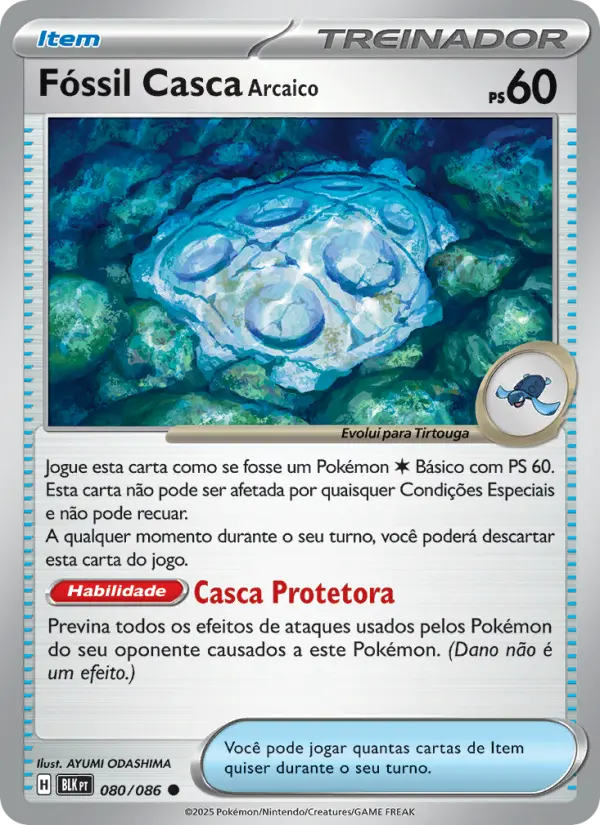 Carta Fóssil Casca Arcaico, número 080/86 da coleção Raio Preto