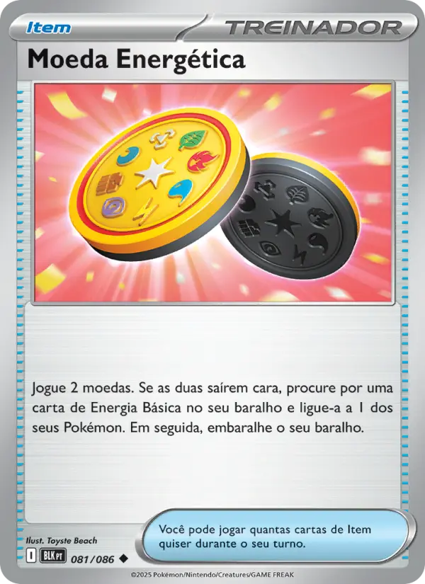 Carta Moeda Energética, número 081/86 da coleção Raio Preto