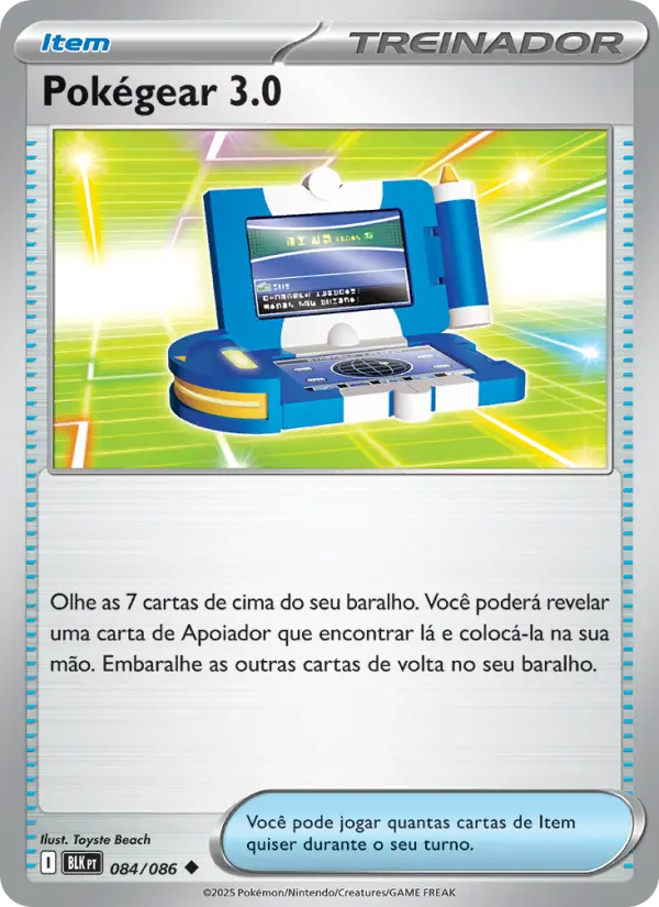 Carta Pokégear 3.0, número 084/86 da coleção Raio Preto
