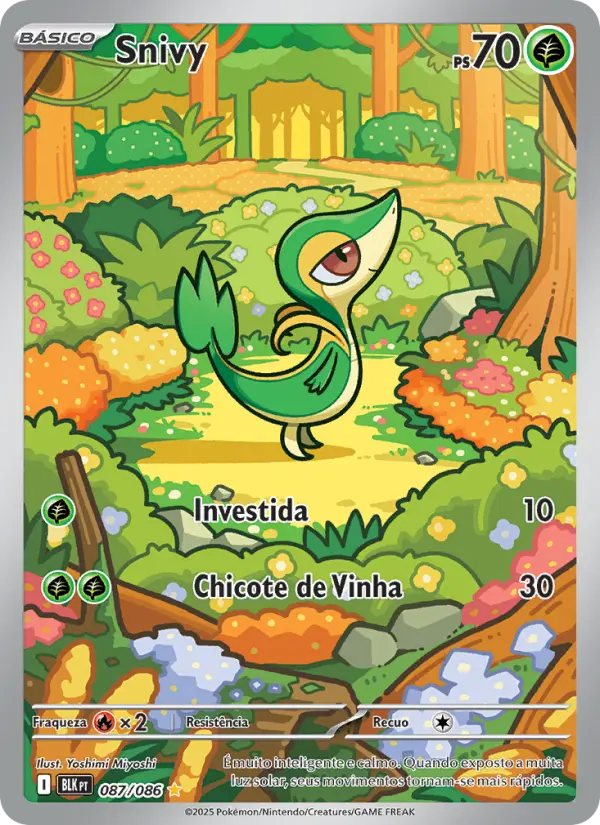 Carta Snivy, número 087/86 da coleção Raio Preto