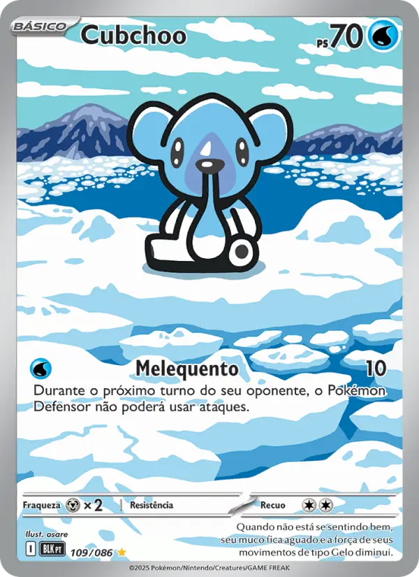 Carta Cubchoo, número 109/86 da coleção Raio Preto