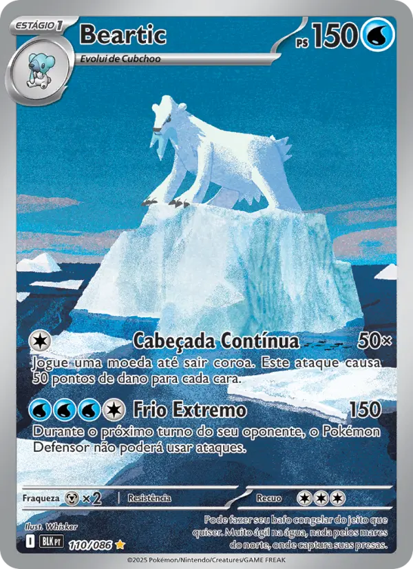 Carta Beartic, número 110/86 da coleção Raio Preto