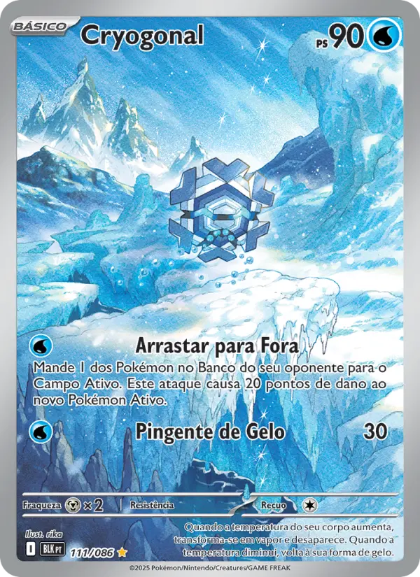 Carta Cryogonal, número 111/86 da coleção Raio Preto