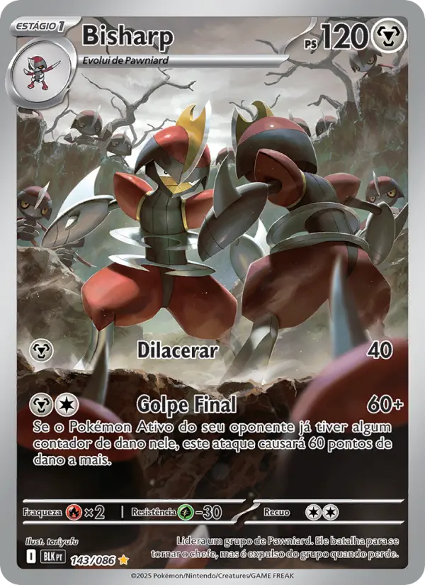 Carta Bisharp, número 143/86 da coleção Raio Preto