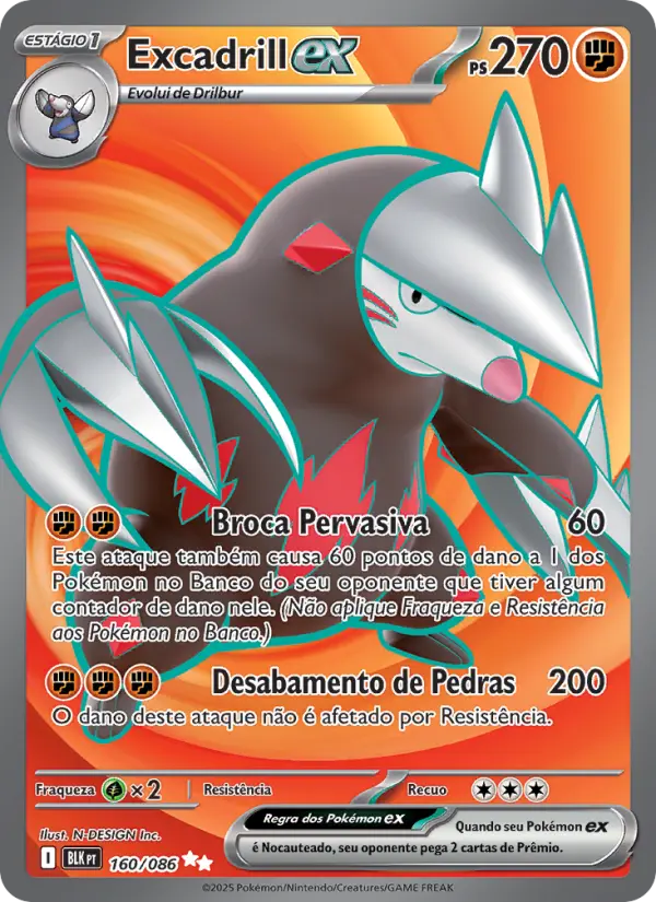 Carta Excadrill ex, número 160/86 da coleção Raio Preto