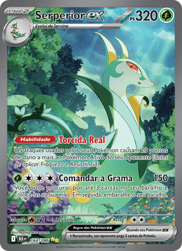 Carta Serperior ex, número 164/86 da coleção Raio Preto