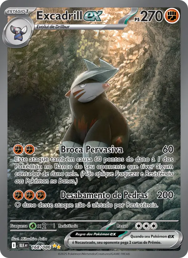 Carta Excadrill ex, número 168/86 da coleção Raio Preto