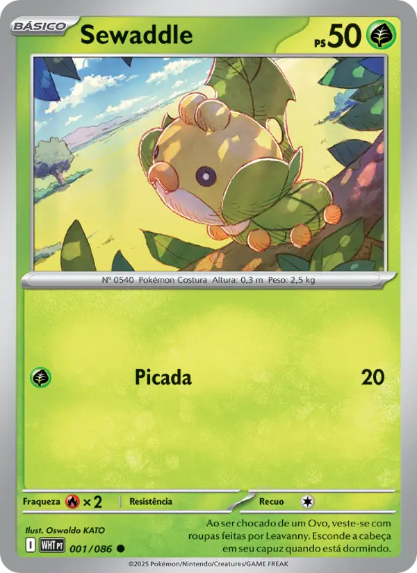 Carta Sewaddle, número 001/86 da coleção Fogo Branco