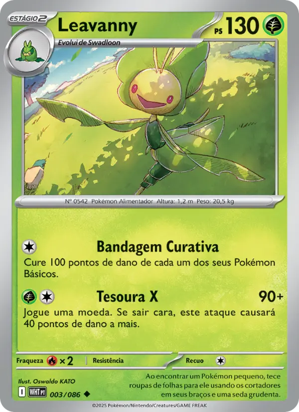Carta Leavanny, número 003/86 da coleção Fogo Branco