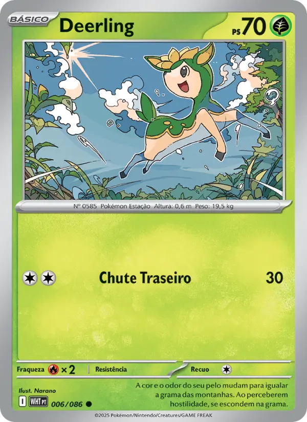 Carta Deerling, número 006/86 da coleção Fogo Branco