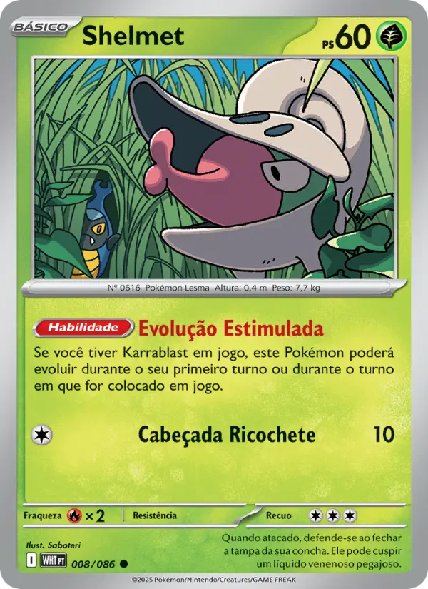 Carta Shelmet, número 008/86 da coleção Fogo Branco