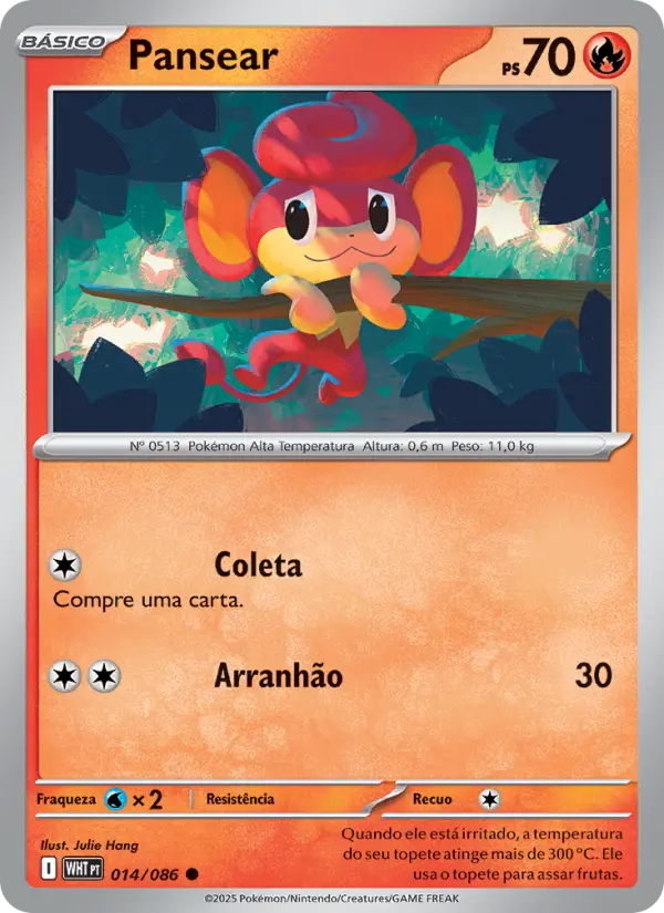 Carta Pansear, número 014/86 da coleção Fogo Branco