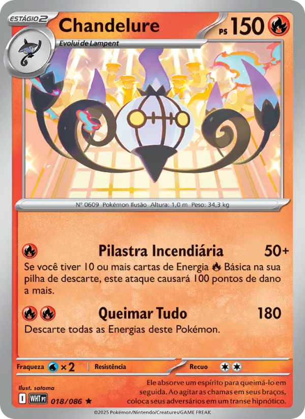 Carta Chandelure, número 018/86 da coleção Fogo Branco