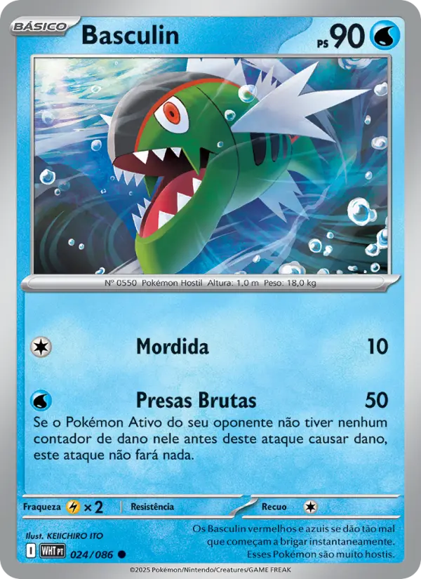 Carta Basculin, número 024/86 da coleção Fogo Branco