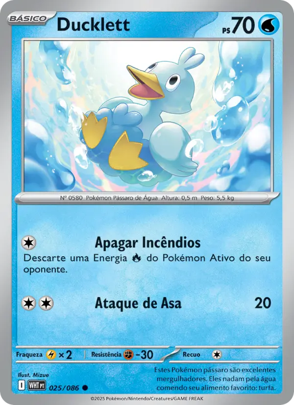 Carta Ducklett, número 025/86 da coleção Fogo Branco