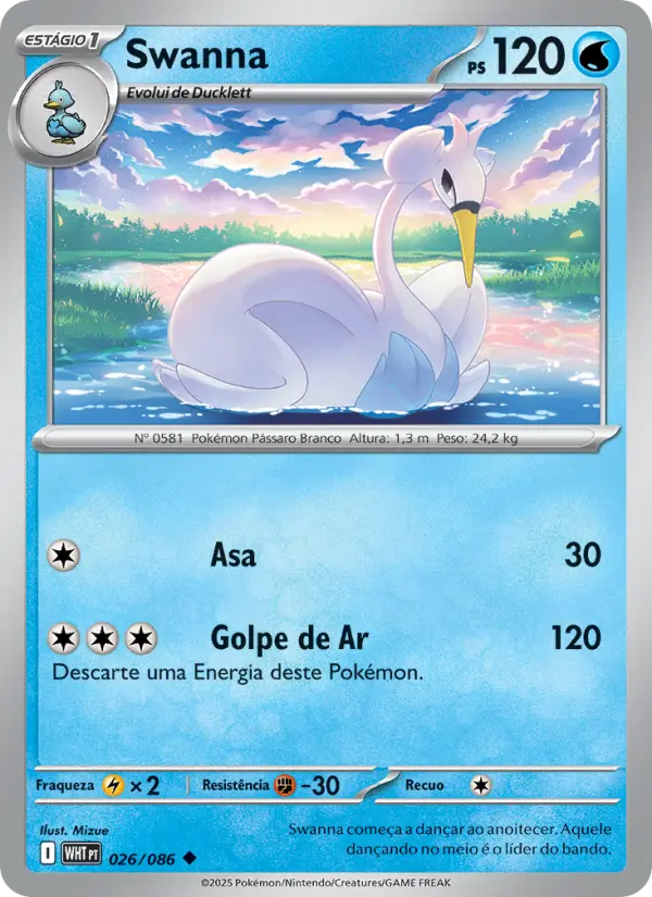 Carta Swanna, número 026/86 da coleção Fogo Branco
