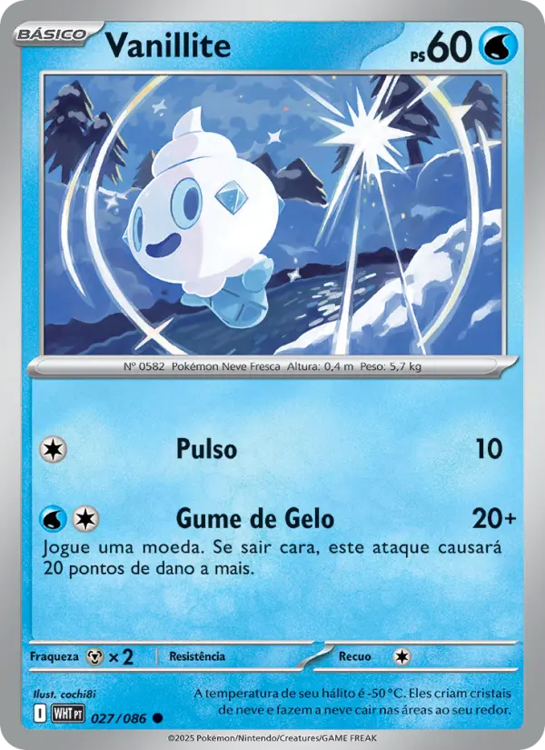 Carta Vanillite, número 027/86 da coleção Fogo Branco