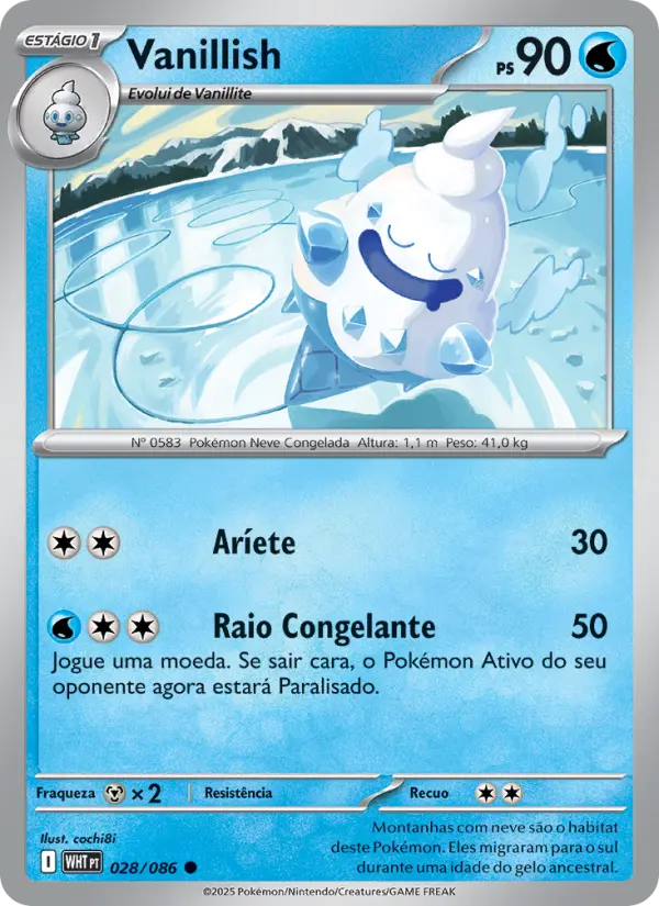 Carta Vanillish, número 028/86 da coleção Fogo Branco