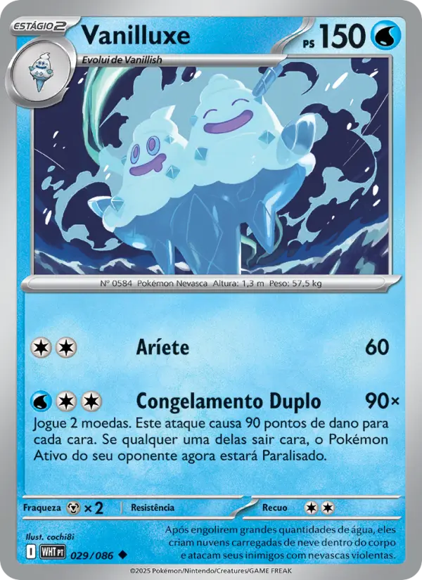 Carta Vanilluxe, número 029/86 da coleção Fogo Branco