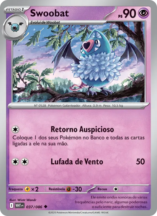 Carta Swoobat, número 037/86 da coleção Fogo Branco