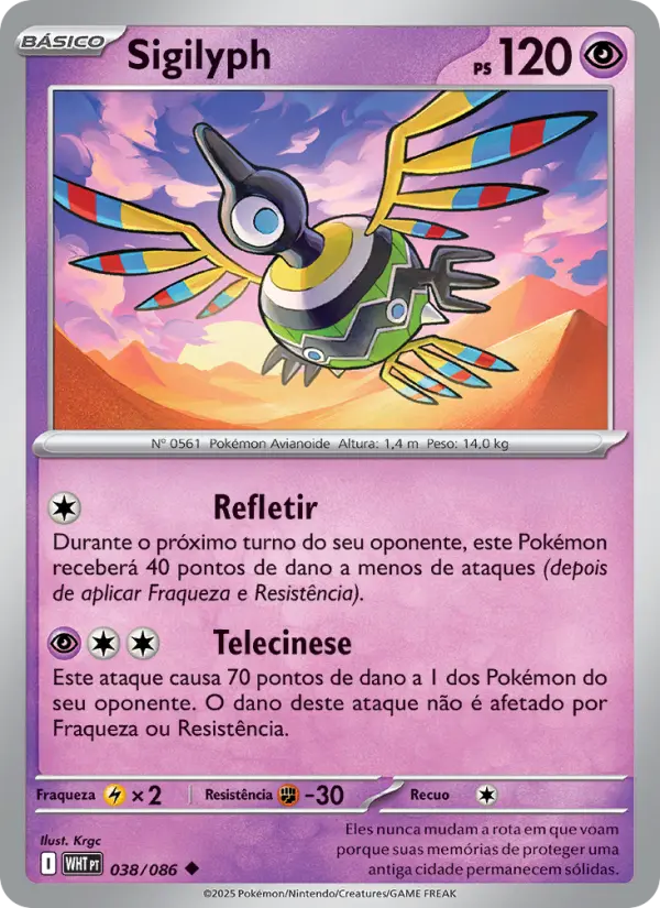 Carta Sigilyph, número 038/86 da coleção Fogo Branco