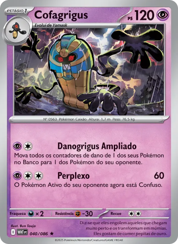 Carta Cofagrigus, número 040/86 da coleção Fogo Branco