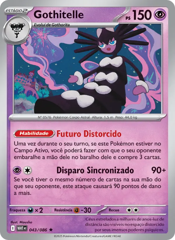 Carta Gothitelle, número 043/86 da coleção Fogo Branco