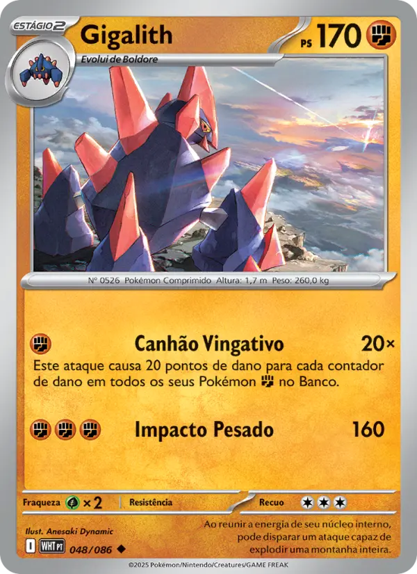 Carta Gigalith, número 048/86 da coleção Fogo Branco