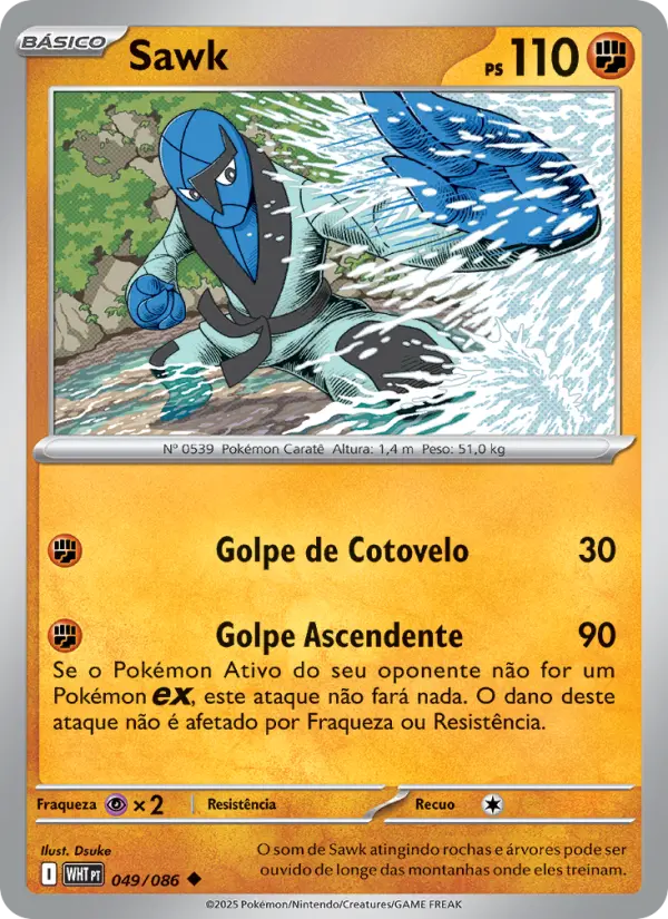 Carta Sawk, número 049/86 da coleção Fogo Branco