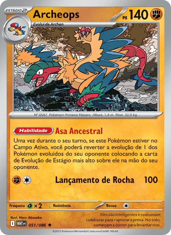Carta Archeops, número 051/86 da coleção Fogo Branco