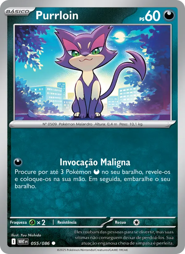 Carta Purrloin, número 055/86 da coleção Fogo Branco