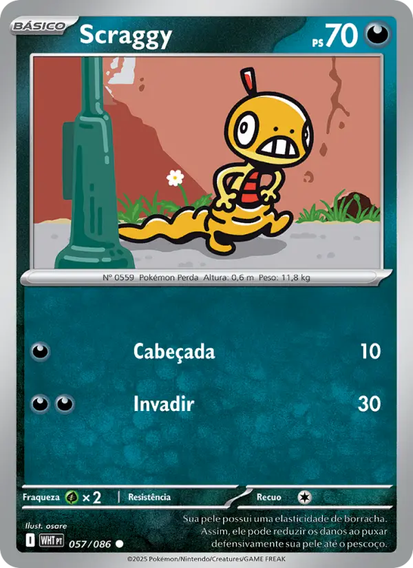 Carta Scraggy, número 057/86 da coleção Fogo Branco