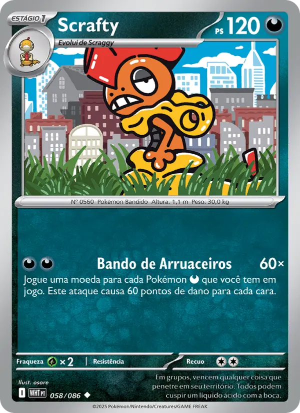 Carta Scrafty, número 058/86 da coleção Fogo Branco